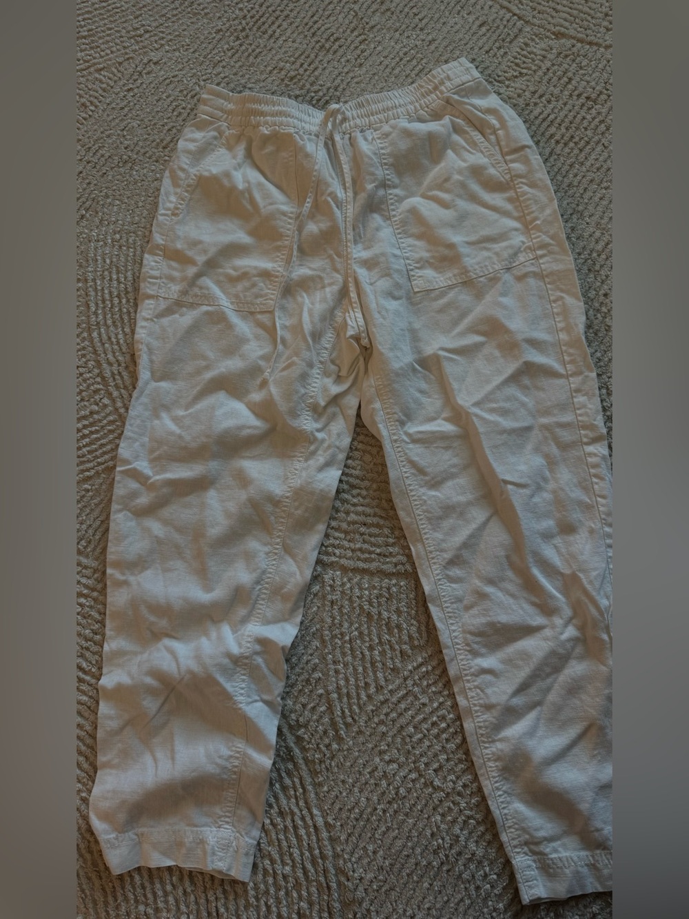J. Crew Men's White Cargo Drawstring Pants